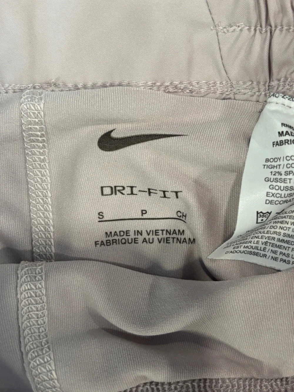 Nike Women's Light gray/purple 2-in-1 athletic shorts